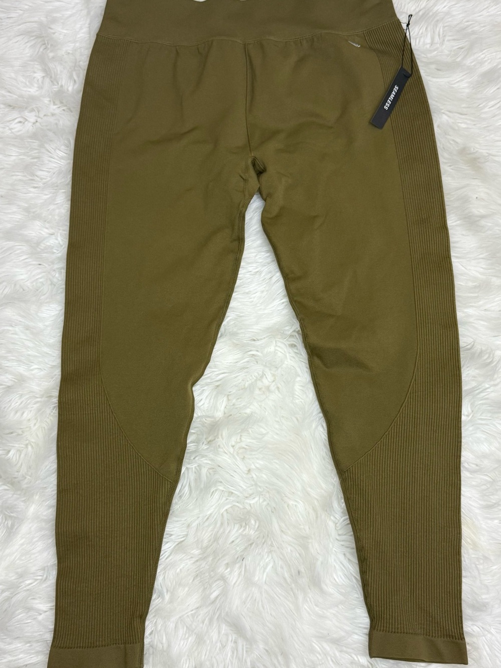 Forever 21 Women’s Olive Rib-Panel Joggers